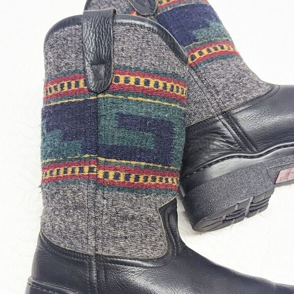 DOUBLE H | Handcrafted Serape Leather Boots sz 8/39 - Picture 5 of 12